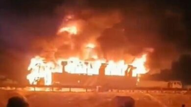 Photo of हरियाणा के नूंह में टूरिस्ट बस में लगी आग, आठ जिंदा जले, 24 घायल